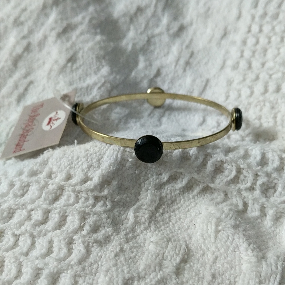 Woman's Bangle Bracelet - Black and Gold